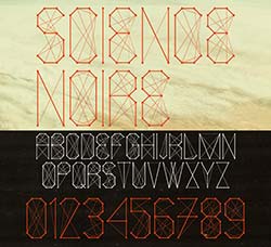 适合科技类广告的网状英文字体：Science Noire - font